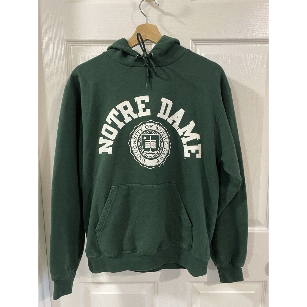 Champion Notre Dame Fighting Irish Seal Dark Green Hoodie S Preppy Collegiate UO